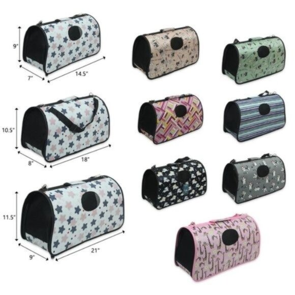Pet Carrier for Cat, Dog or Other Pets, Sleepy Puppies Print - Picture 6 of 6